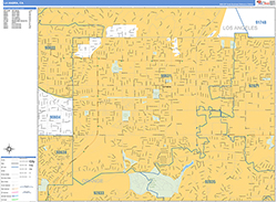 La Habra Wall Map Basic Style 2026